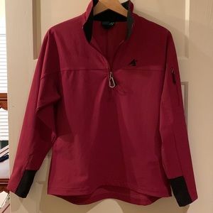 EMS Water repellant pullover anorak jacket crimson- breathable stretch fabric